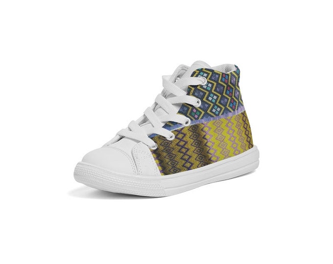Kids Hightop Canvas Shoe Ethiopian Tliet