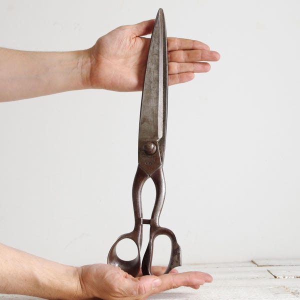 Huge French Antique Tailor's/ Fabric Scissors - in working condition