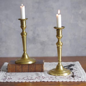 Pair of French Antique Brass Candlestick