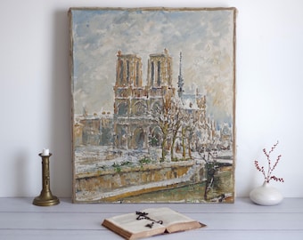 ノートルダム大聖堂、パリ、フランス、油絵 - Etsy 日本