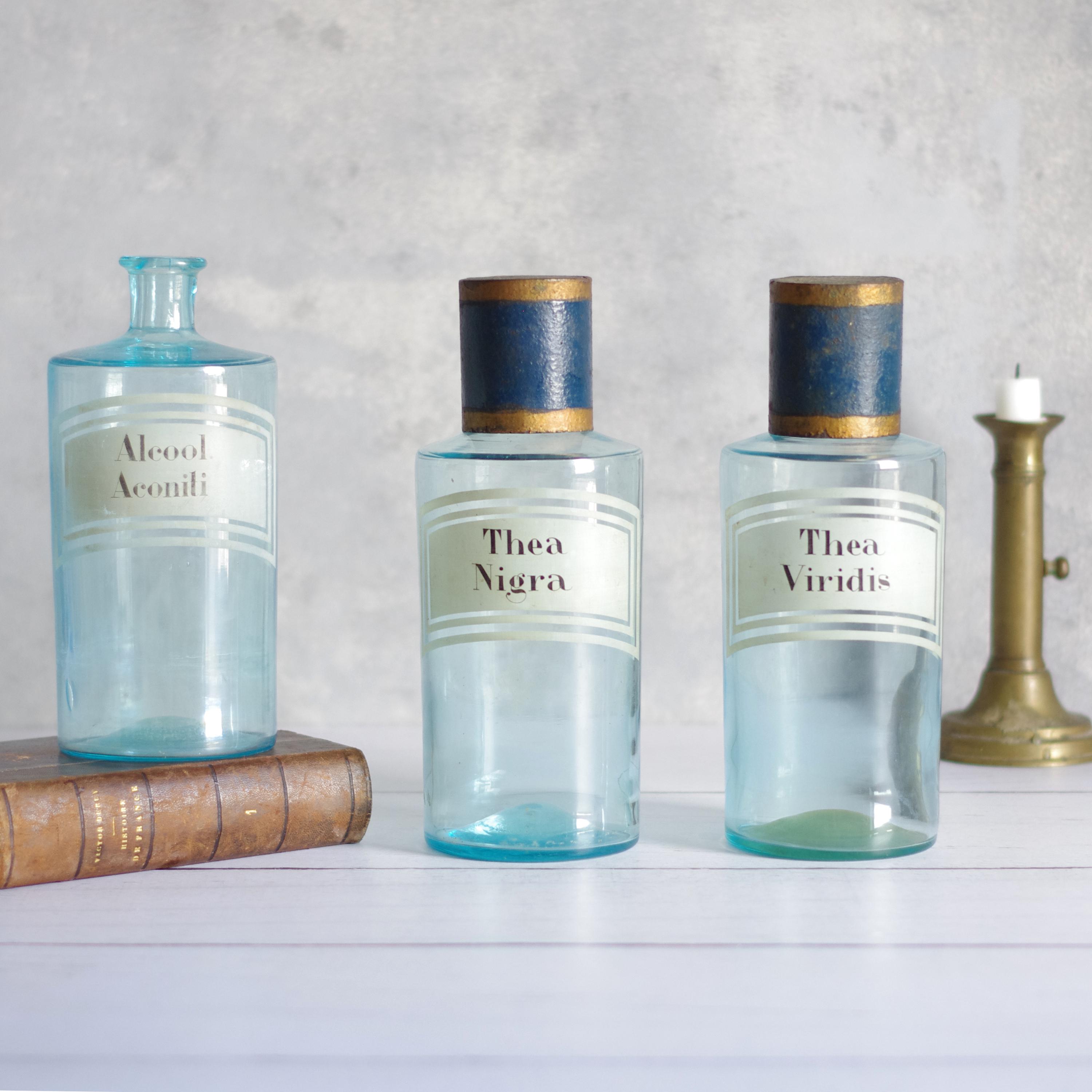 Antique French Apothecary Blue Glass Jar - Etsy