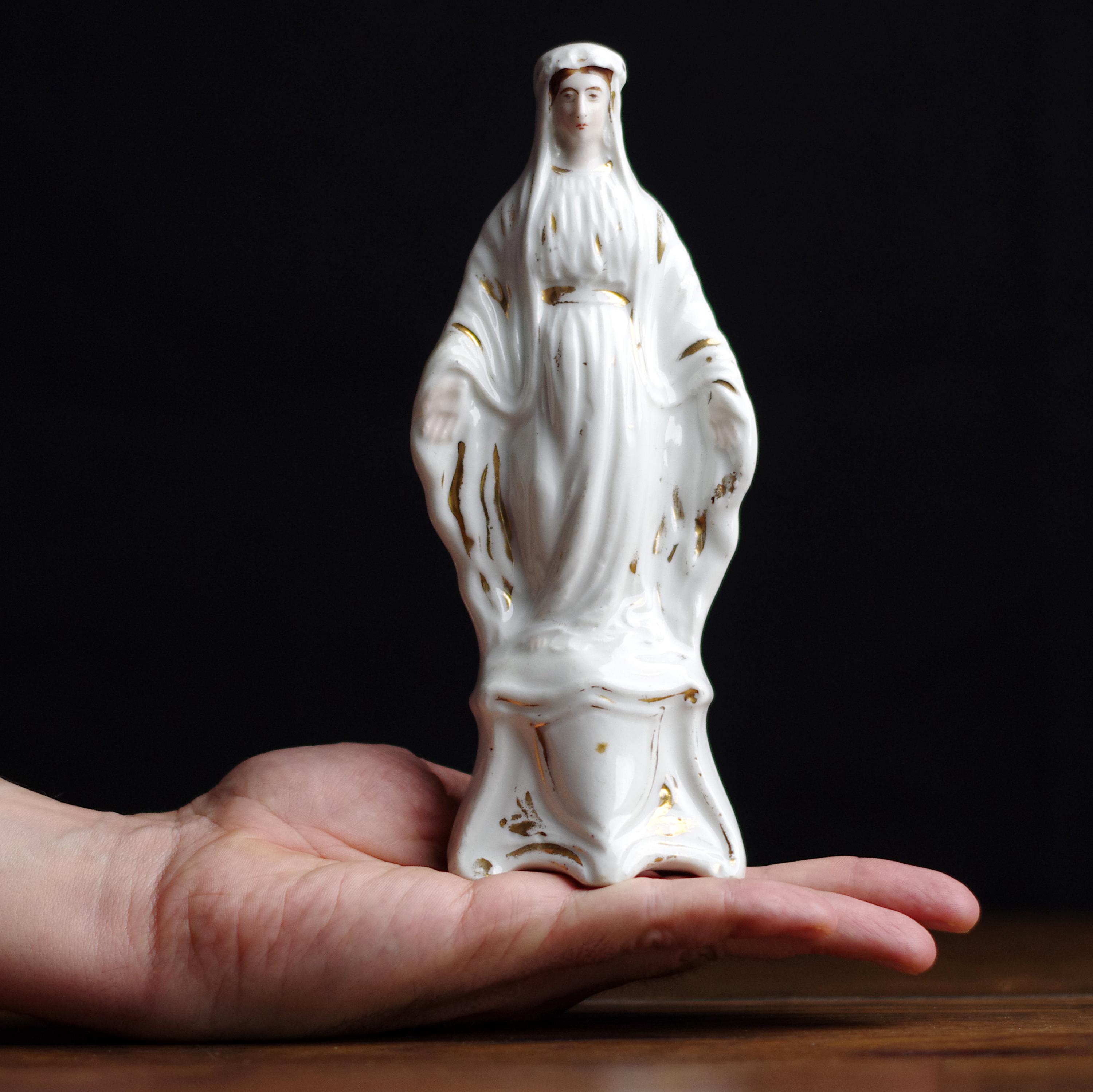 French Antique Porcelain Madonna, Blessed Virgin Mary Statue - Etsy