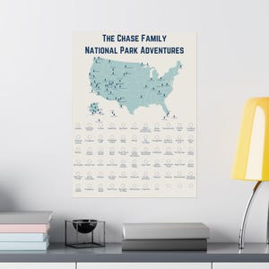 National Park Checklist Poster, National Park Gift, US National Parks, Adventure Wall Art, Travel Bucket List Decor
