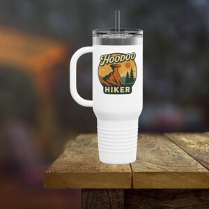 Hoodoo Hiker Tumbler, Bryce Canyon National Park 40oz Travel Mug, Hiking Gift, Insulated Cup for Trail Lovers and Outdoor Adventures