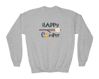 Happy Camper Jugend-Sweatshirt mit Rundhalsausschnitt