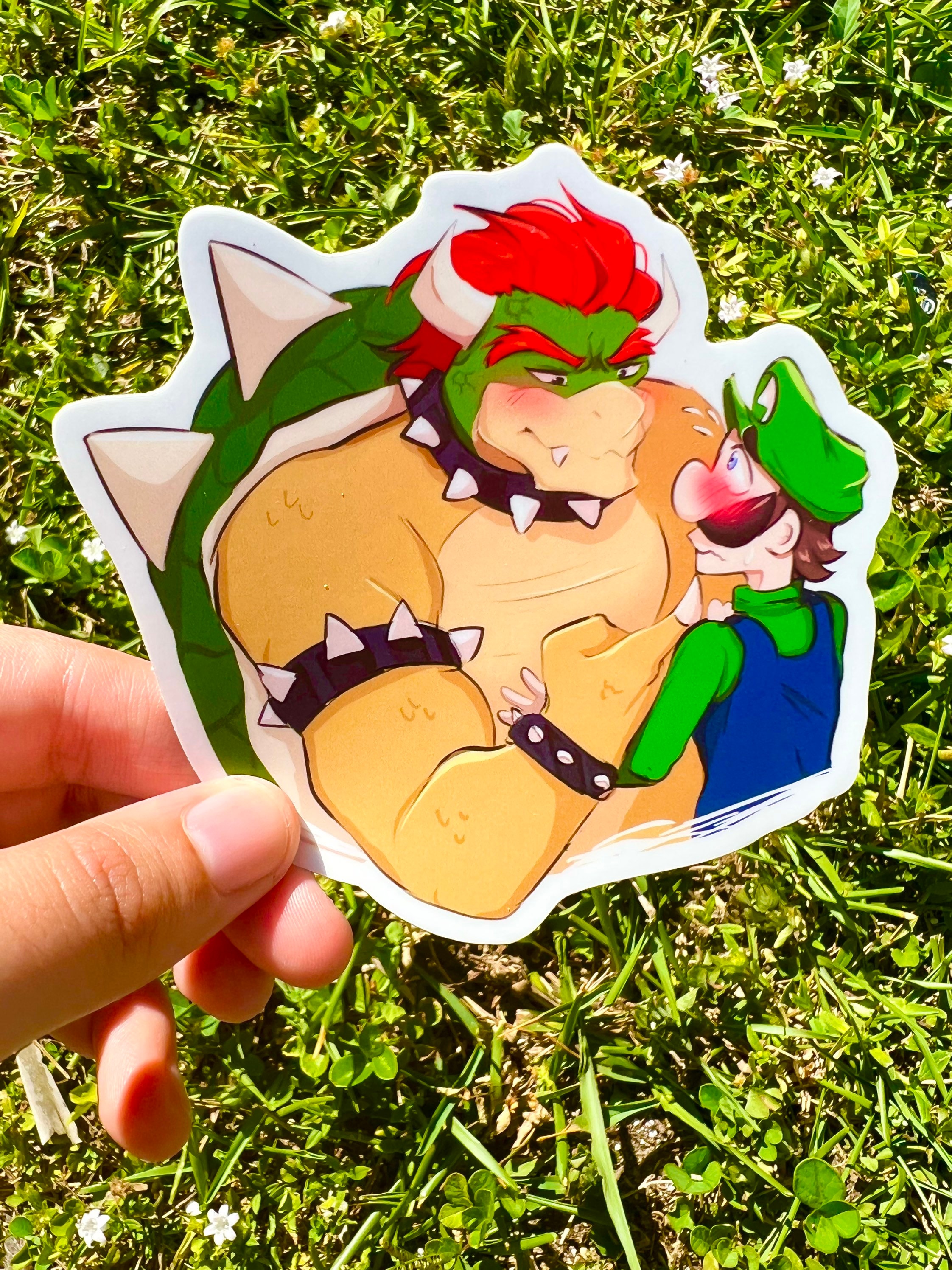 Bowuigi, Bowser x Luigi, Bowser and Luigi, Sticker Meme Sticker, Matte Waterproof 4in
