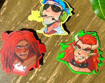 Human Zaddies, human bowser, human Wilbur, human knuckles, sonic, Nintendo, animal crossing, Wilbur, Bowser, Knuckles, Sticker, Matte  3in