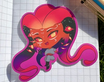 Raz'ika Sticker, Original Character, Alien, Cute, Alien girl, Escaping A-51, Raz'ika, Sumooli, OC, Matte Waterproof 3in