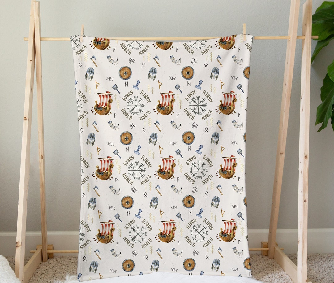 Viking Baby Blanket Personalized Baby Viking Name Blanket Etsy