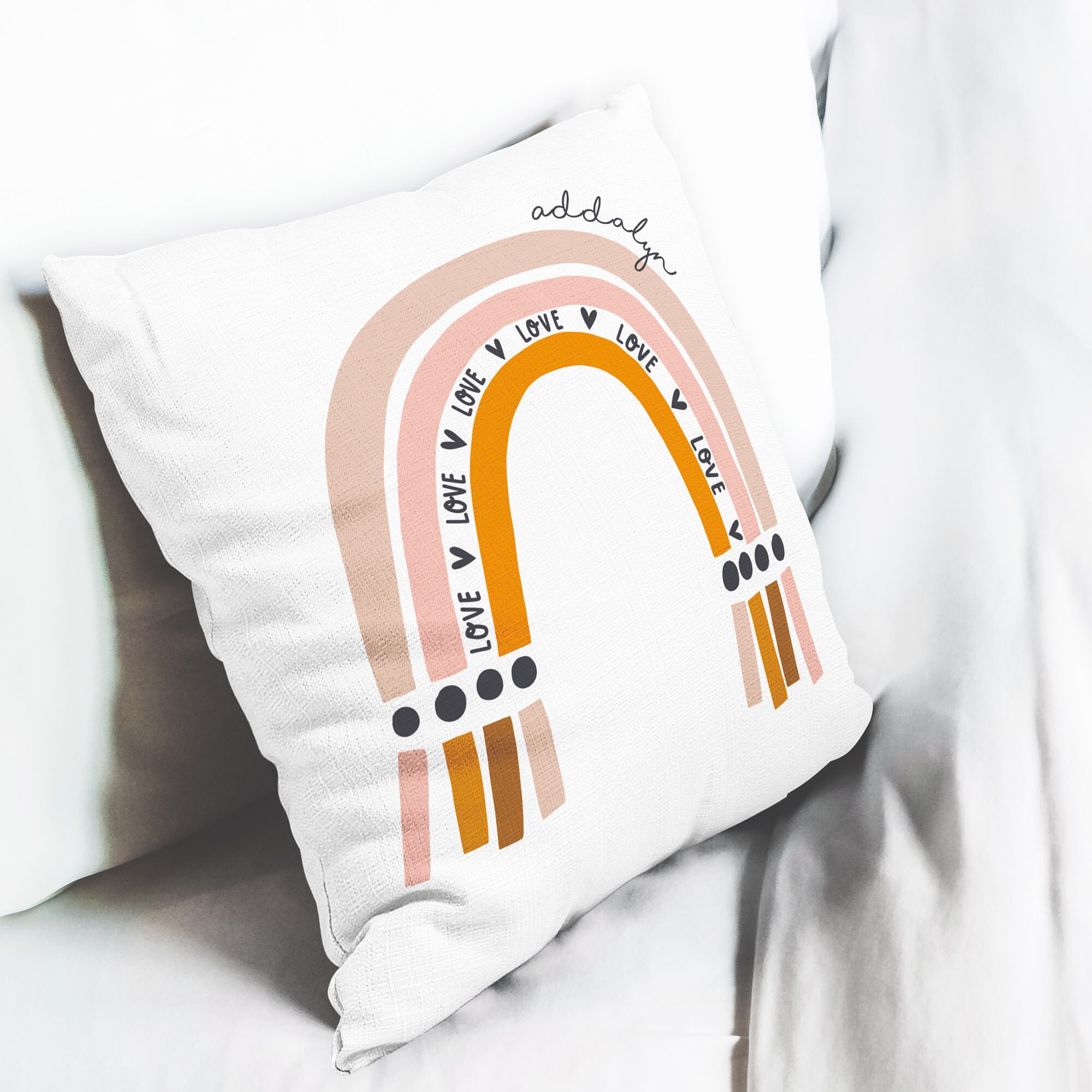 Rainbow Pillow Rainbow pillow cover Custom pillow case Boho Etsy