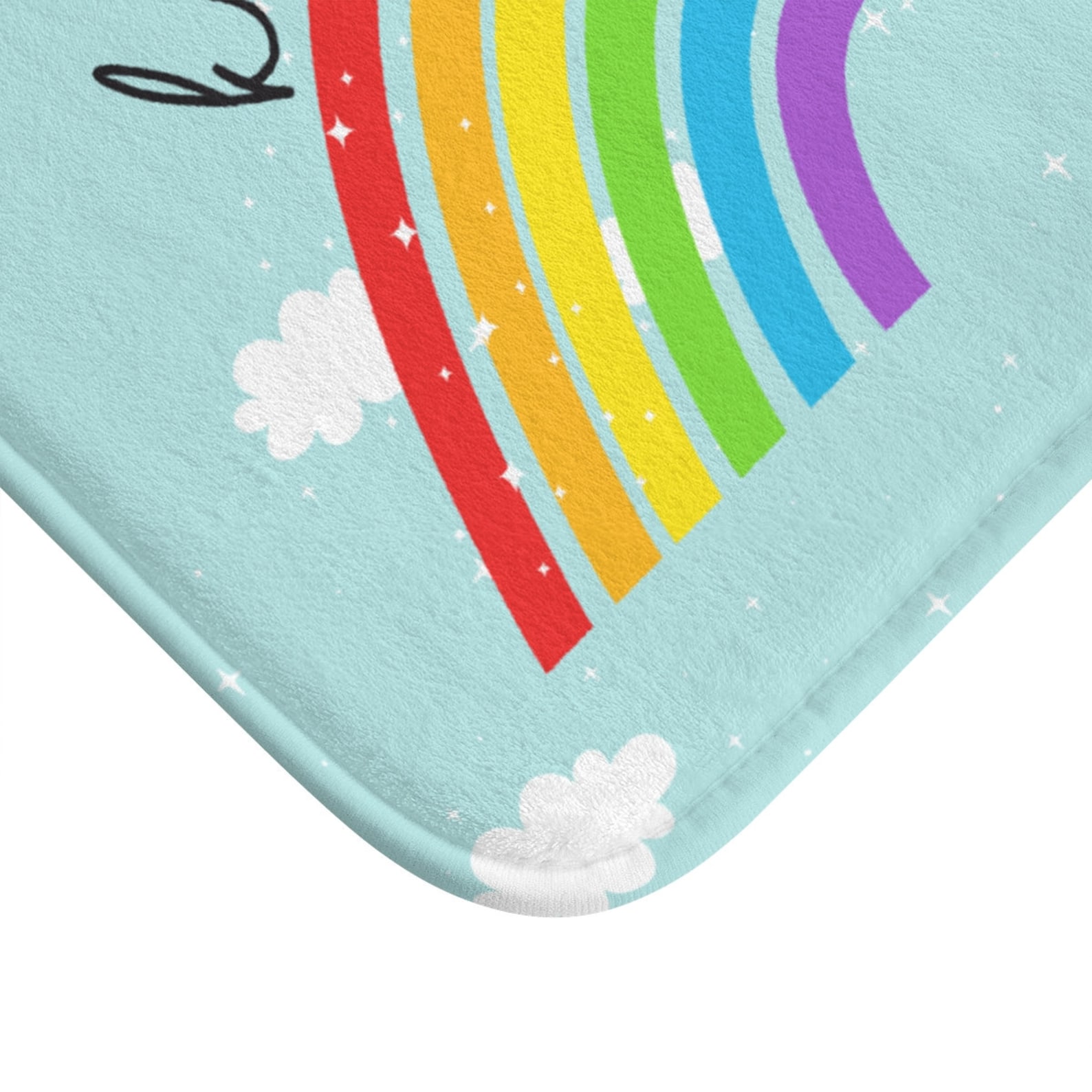 Colorful Rainbow Sky Bath mat for Kids Personalized Rainbow Etsy