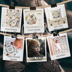 Viking Vegvisir personalized baby month blanket boy,Pagan baby stuff, Norse mythology milestone blanket, baby shower gift, Viking baby gift
