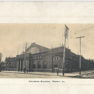 Coliseum Building Peoria Illinois Mezzograph Photo Postcard