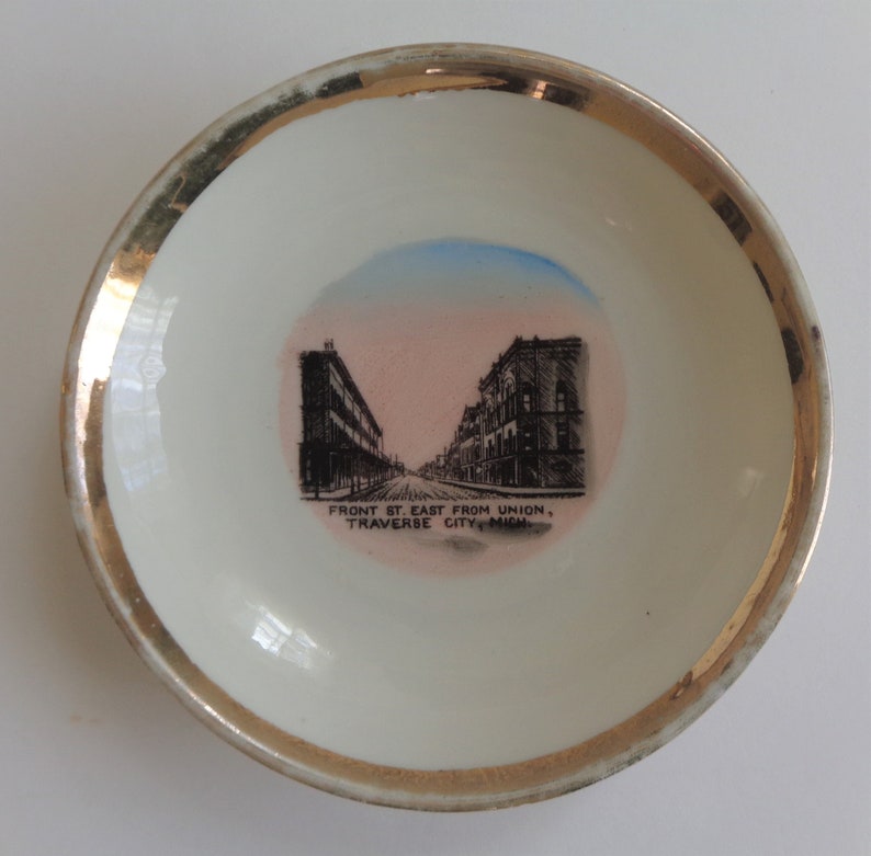 Antique Wheelock China Souvenir Plate Traverse City Michigan Etsy