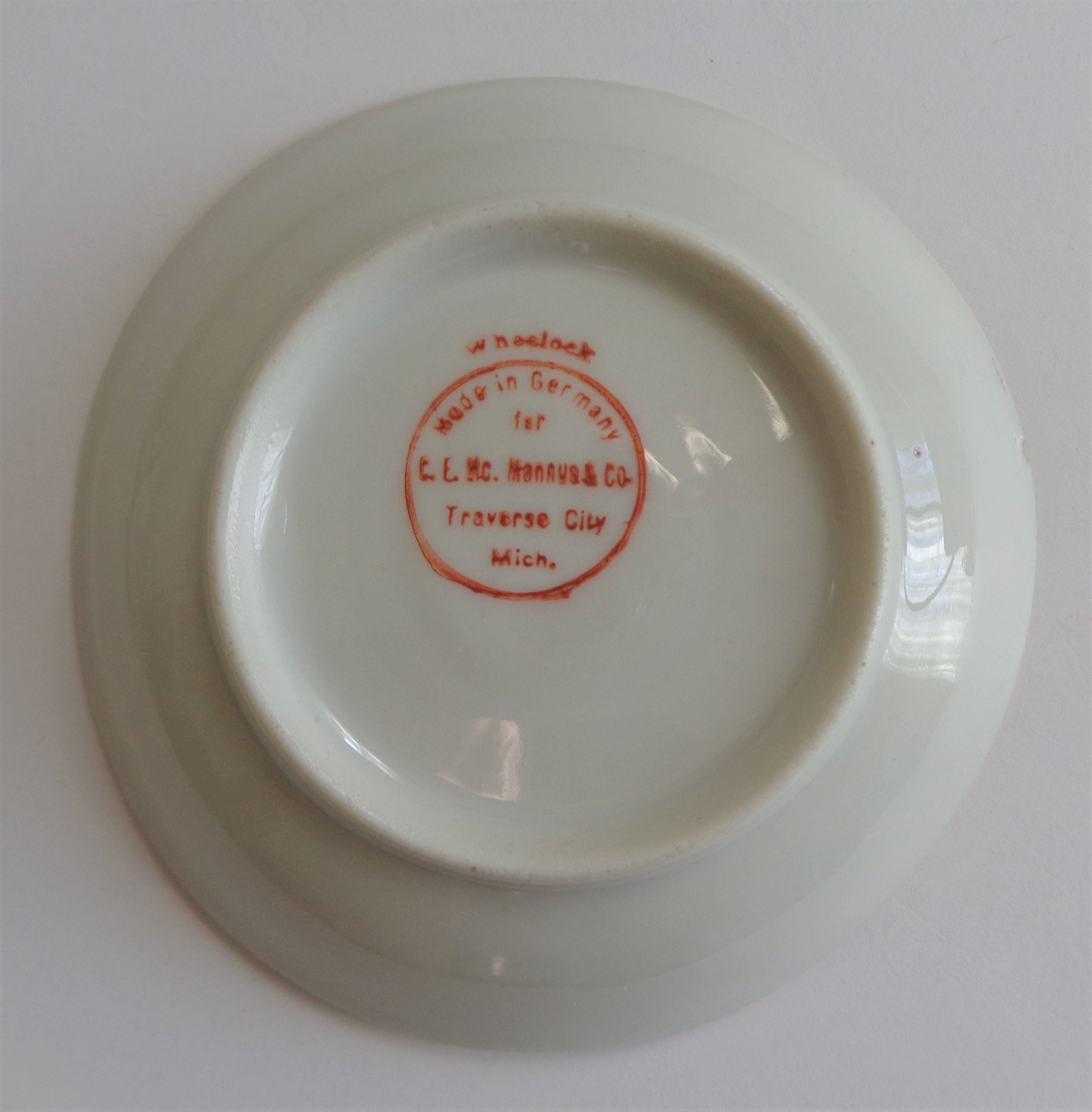 Antique Wheelock China Souvenir Plate Traverse City Michigan Front St