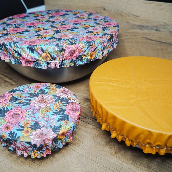 Charlotte couvre plat en tissu lavable Zero Dechet fleurs vintage