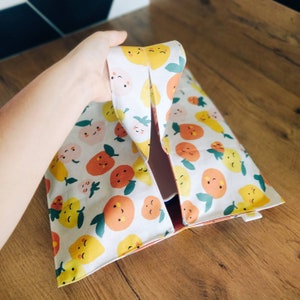 Sac à Tarte en tissu personnalisable cadeau fêtes anniversaires des Mères Grands Mères Fruits