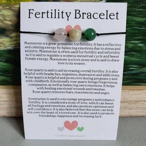 Pulsera de deseos de fertilidad con tarjeta de significado