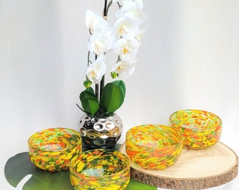 Bowl set "Glass bowl PINTAS green orange yellow"