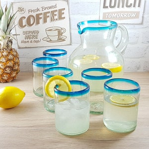 Glass set &quot;Hawaii&quot; with large 2 liter jug