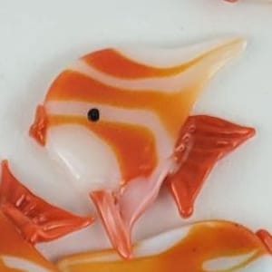 Icon Skalar orange / pez angel naranja - Decorative decoration mouth-blown, handmade