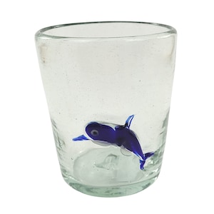 Trinkglas ICON DELPHIN lowball conical 250ml Mexikanisches Trinkglas Mexiko handgemacht mundgeblasen mexikanische Trinkgläser