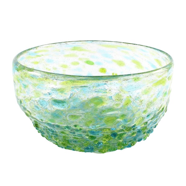 Bol en verre CONFETTI vert turquoise petit 500ml