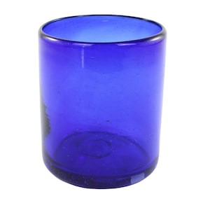 Drinking glass UNICOLOR cobalt lowball classic 330ml Mexico handmade mouthblown