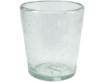 BELLINI BUBBLES lowball conical drinking glass, 250ml, Mexican drinking glass, handmade, mouth-blown, Mexican drinking glasses