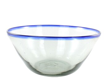 Glass bowl RIM cobalt large
