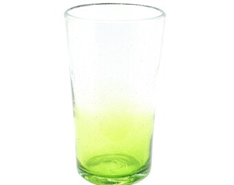 COLOR DOWN green highball conical drinking glass 400ml Mexican drinking glass Mexico handmade mouth-blown Mexican drinking glasses