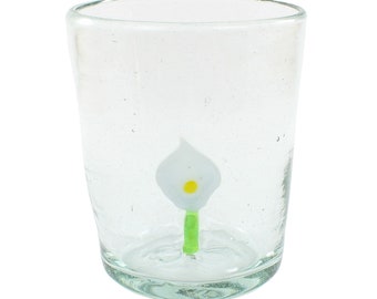 ICON ANTURIO blanco lowball conical drinking glass 250ml Mexican drinking glass Mexico handmade mouth-blown Mexican drinking glasses
