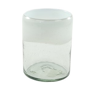 Drinking glass COLOR UP white lowball classic 330ml Mexico handmade mouthblown