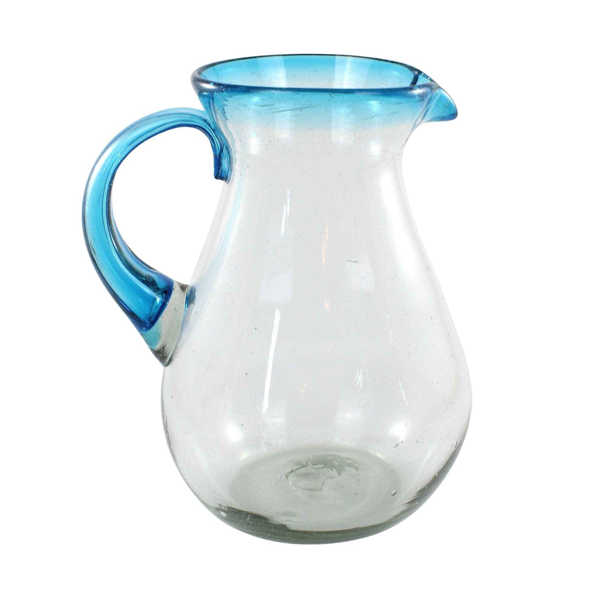Glaskrug RIM turquoise pera large 2.000ml mit farbigem Henkel