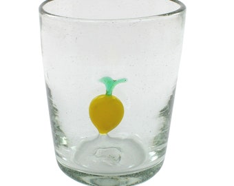ICON LIMON lowball conical drinking glass, 250ml, Mexican drinking glass, handmade, mouth-blown, Mexican drinking glasses