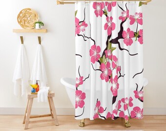 Cherry Blossom Shower Curtain Etsy
