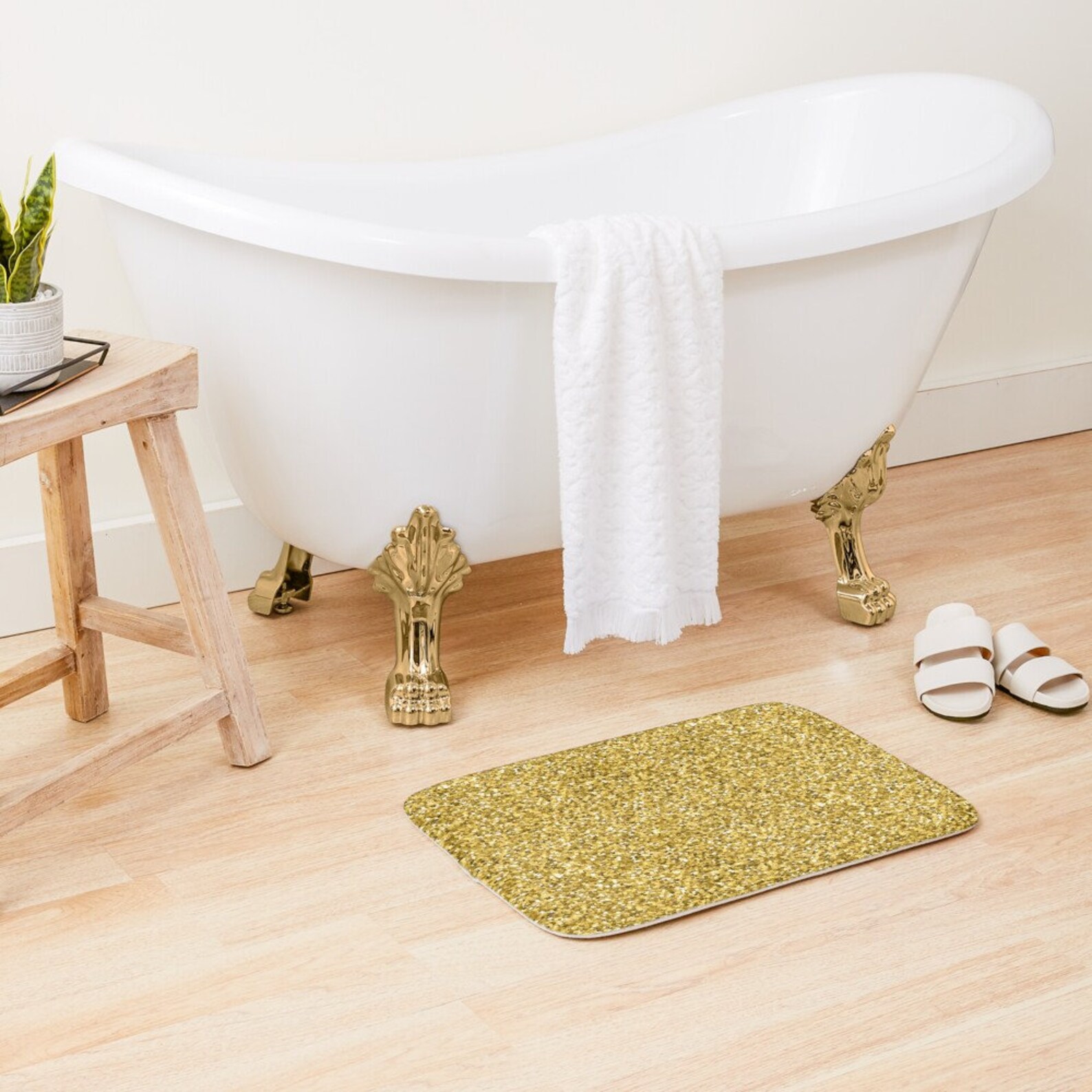 Gold glitter texture bathroom rug Gold bathroom accessories Etsy