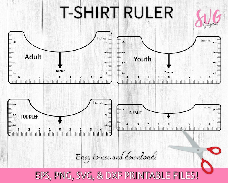 T-Shirt Alignment Tool Printable File T-Shirt Ruler Printable | Etsy