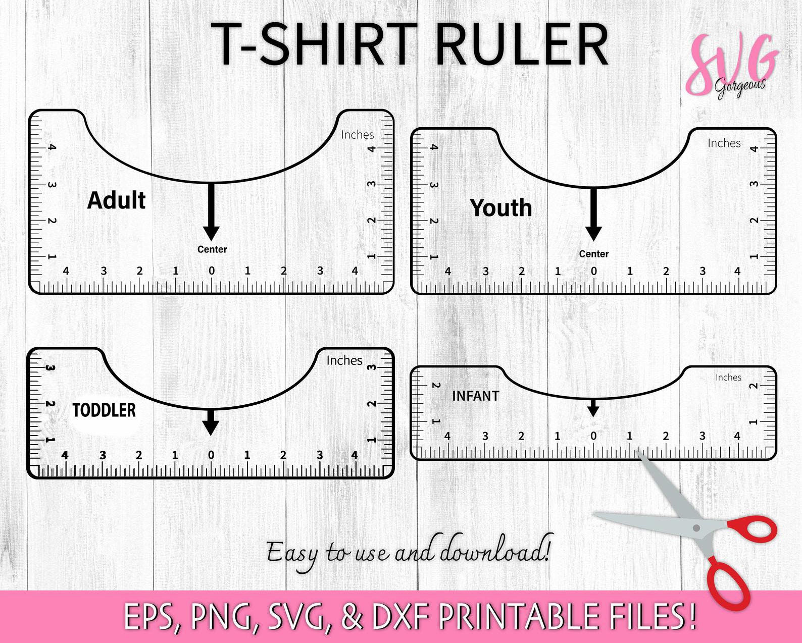 T-Shirt Alignment Tool Printable File T-Shirt Ruler Printable | Etsy