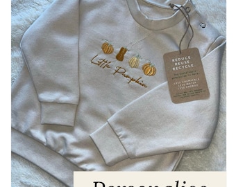 Pumpkin Jumper - Embroidered Baby, Toddler, Children's Autumn Sweatshirt - Personalised (optional) Halloween clothing