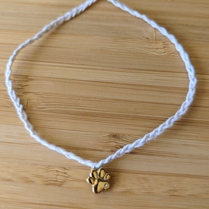 Paw Print Bracelet with Cubic Zirconia Stone