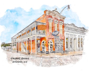 Square Books on the Square - Oxford, Mississippi Art Prints & Ornaments
