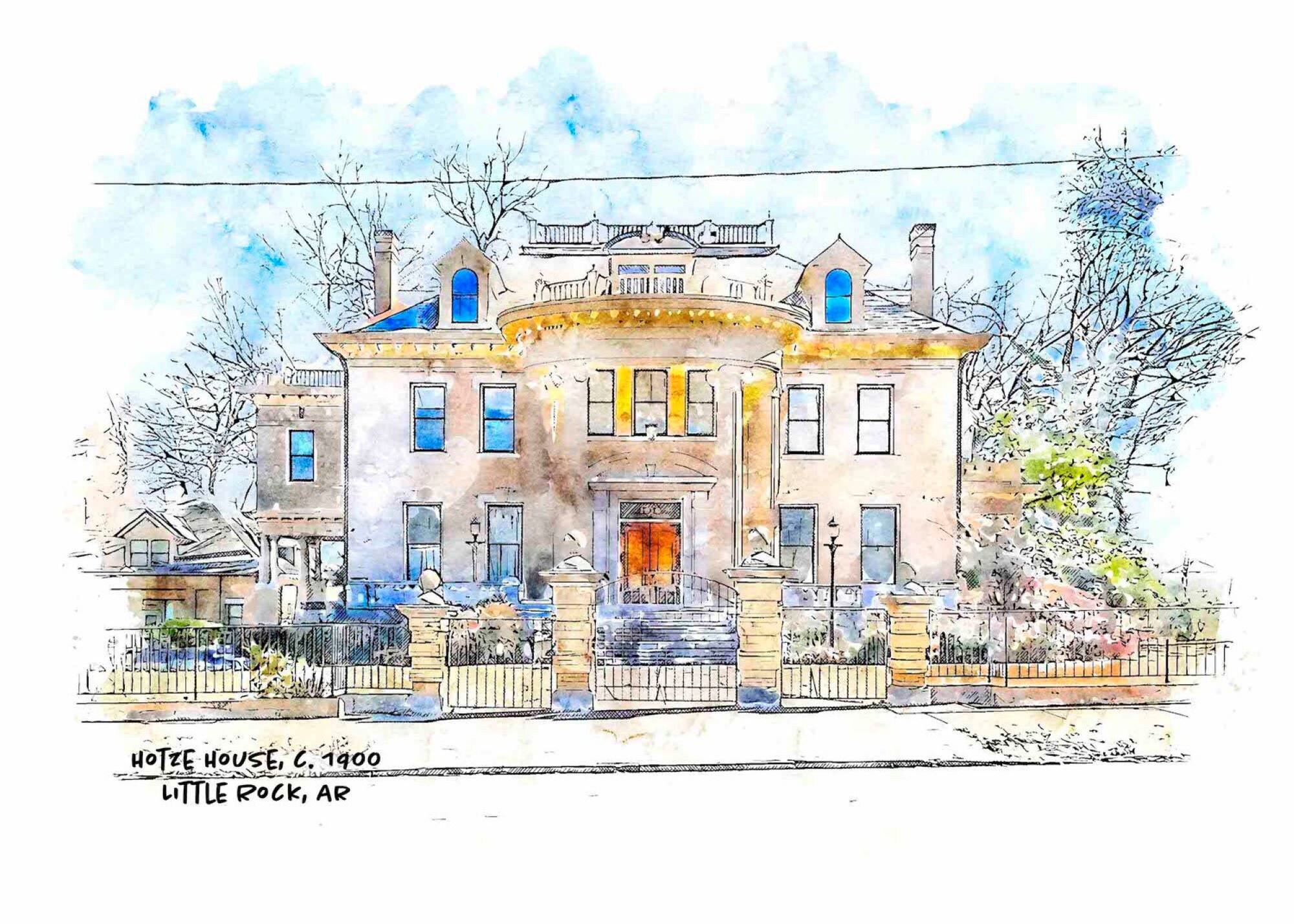 Hotze House Little Rock Arkansas Arkansas Art Arkansas Etsy.de