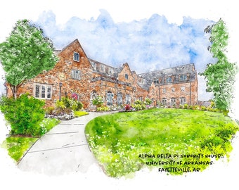 Alpha Delta Pi Sorority House at UARK, Delta Delta Chapter, Art Prints & Ornaments