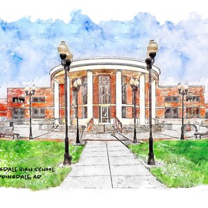 Springdale High School, Springdale, Arkansas, Arkansas Art, Arkansas Print, Arkansas Gift, Arkansas Photography