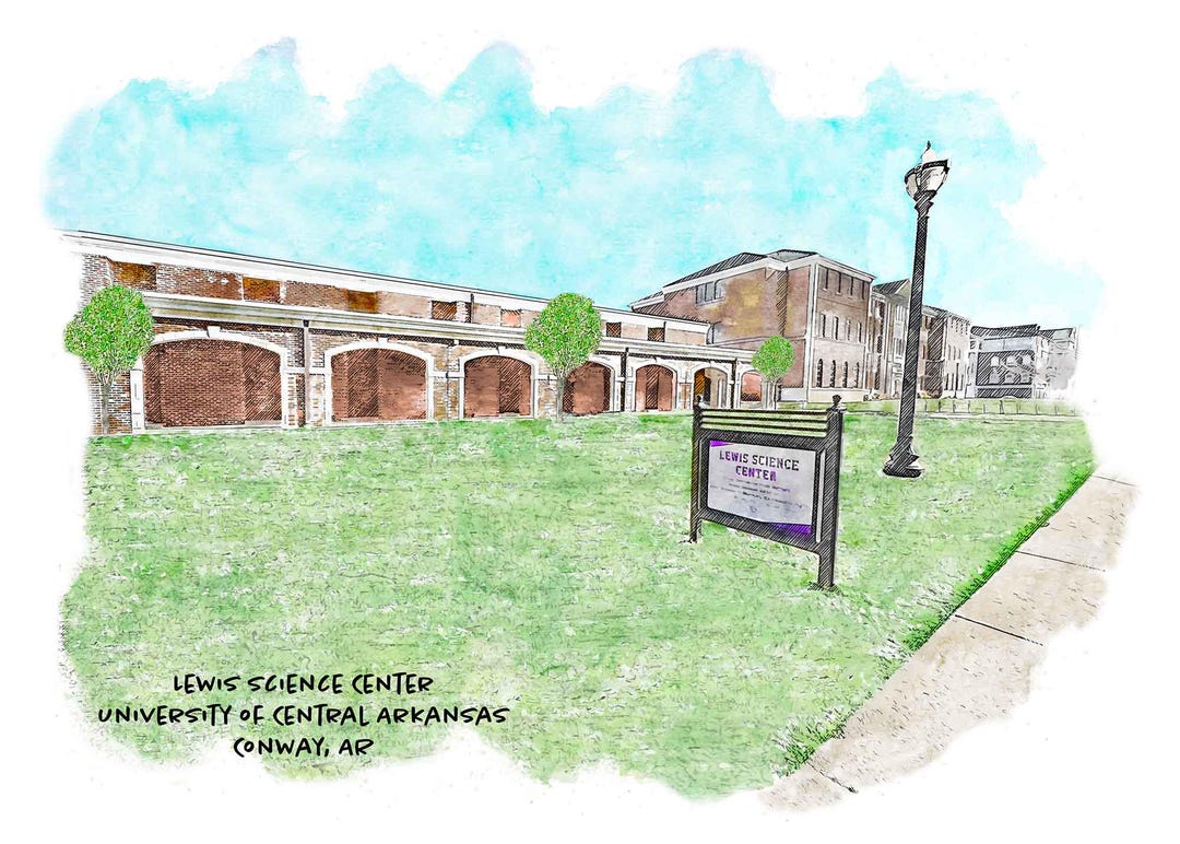 Lewis Science Center at UCA Art Print | University of Central Arkansas ...