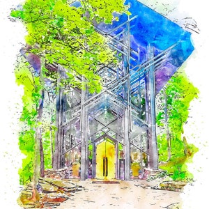 Thorncrown Chapel, Eureka Springs, Arkansas Photography, Arkansas Art, Arkansas Print, Arkansas Gift, Glass Chapel