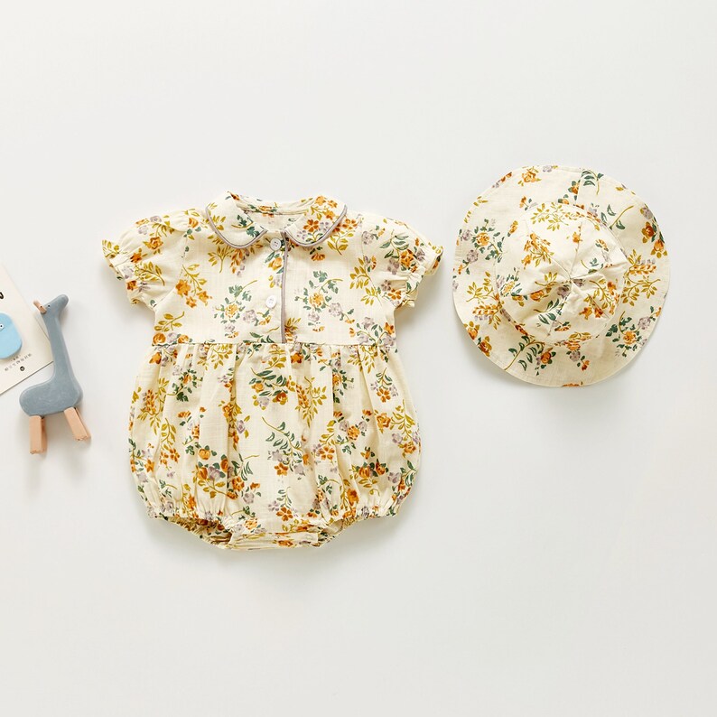Floral Baby Girl Romper With Hat Onsies for Babies Infant Etsy