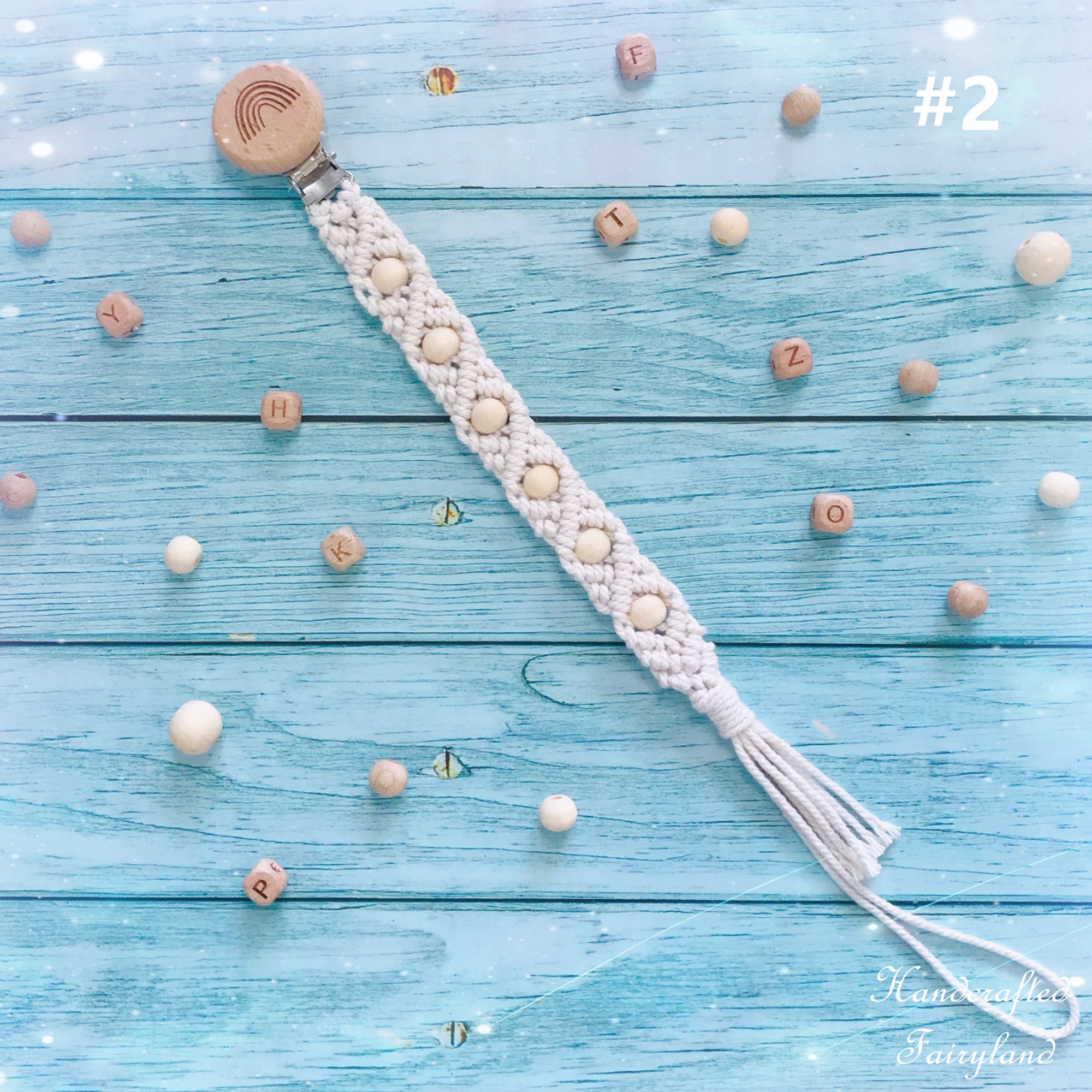 Boho Dummy Chain Personalised Wooden Dummy Clip Macrame Etsy