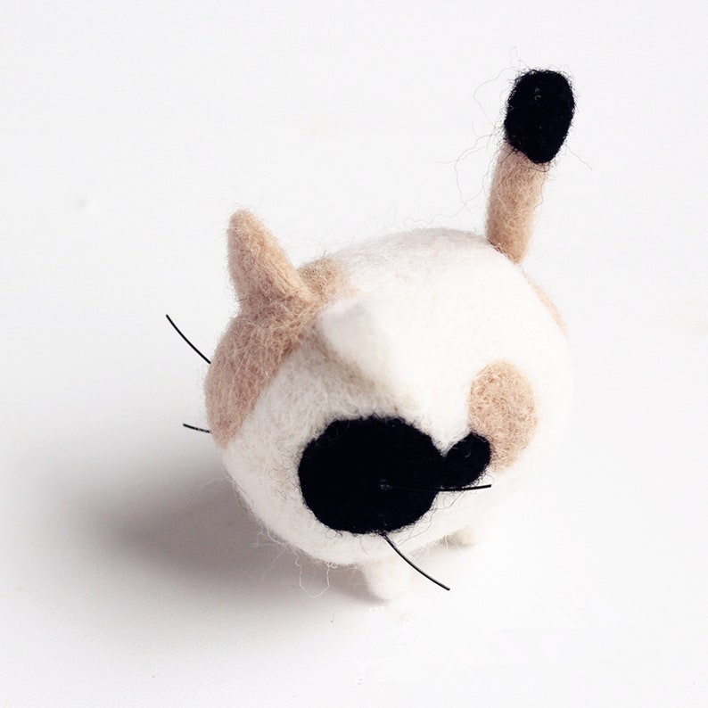 Needle Felted Cat Wool Felt Animals Kit Siamese Shorthair Etsy